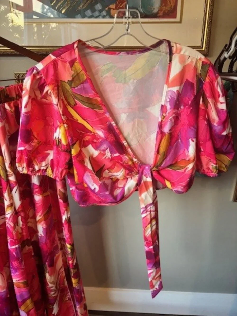 Two-Piece Bright Floral Outfit